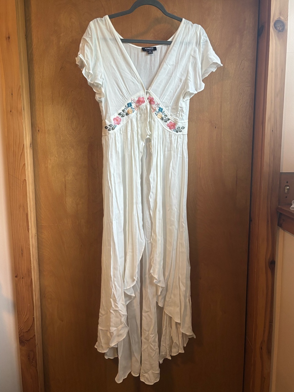 White Embroidered Boho Maxi shirt